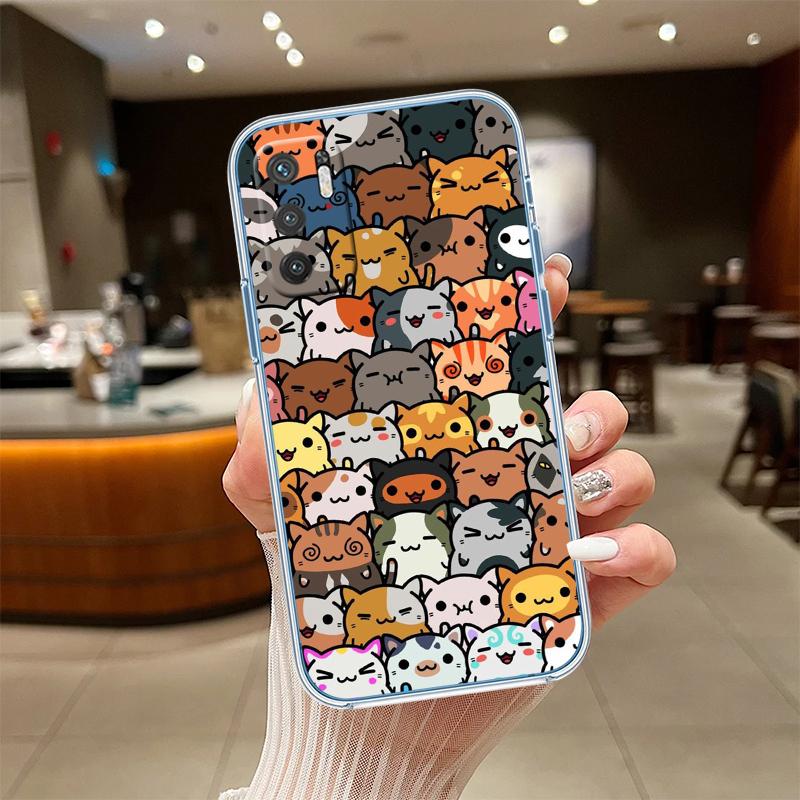 UP20 Cat Kitten Meow Transparent Phone Case for Samsung Galaxy A04 A04S A14 A23 A34 A54 M23 M33 M52 M53