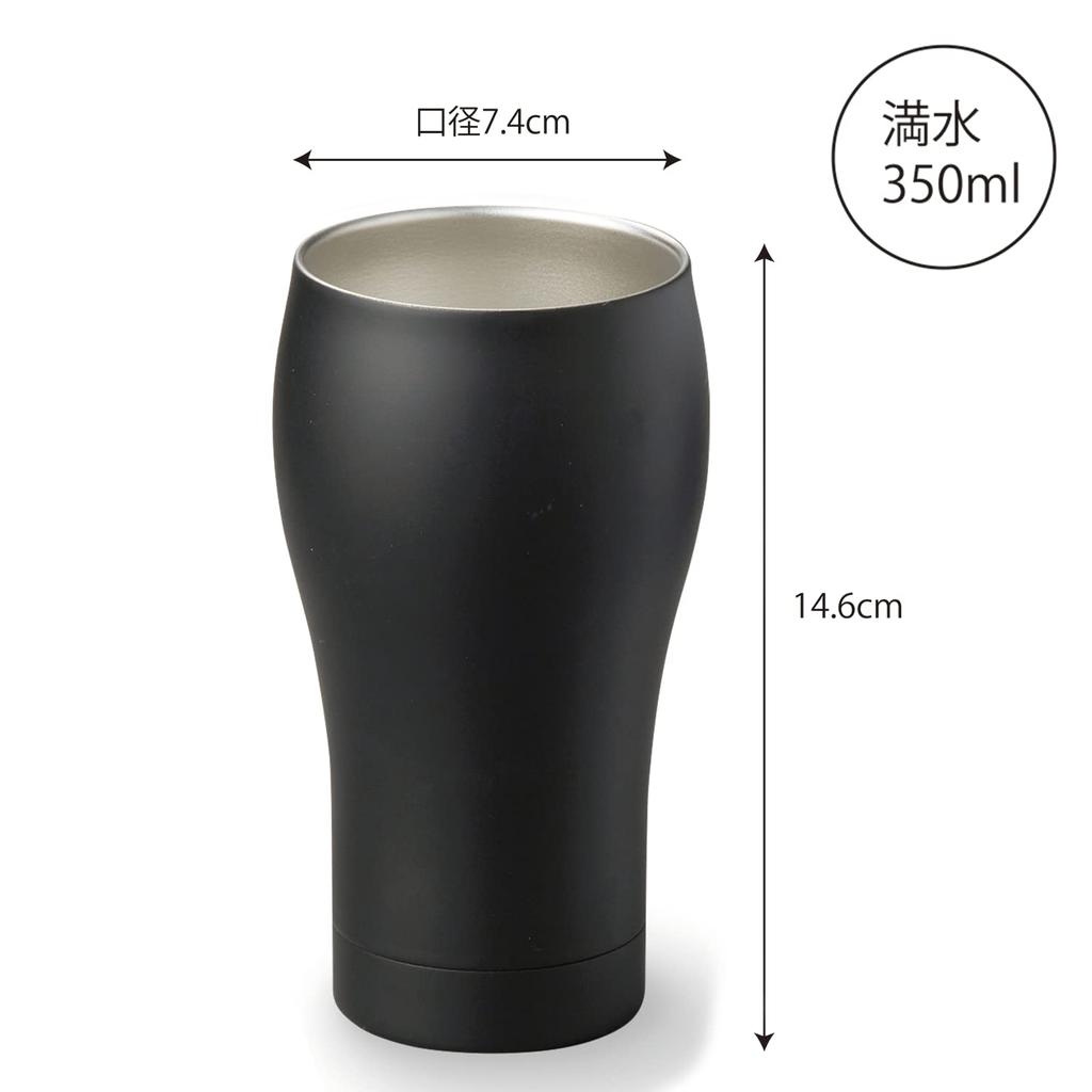 Pair Tumbler Cup Stainless Steel Beer Cup Vacuum Insulated 350ml Black Birthday Gift Set [Dolce Duo] (Boxed) Thermal/Cold AM-1687