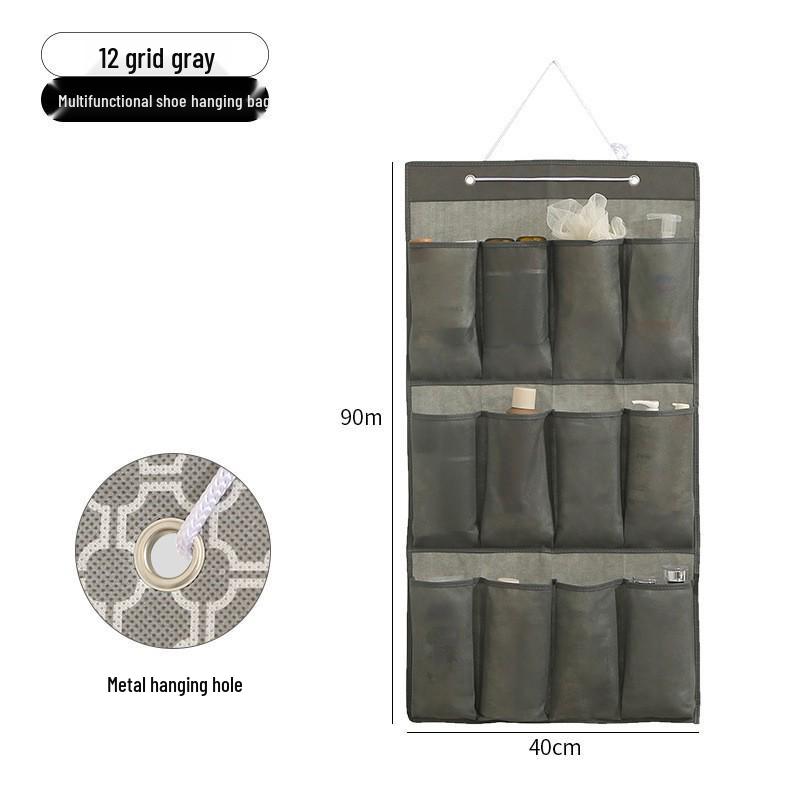 Wall-Mounted Fabric Hanging Organizer with Pockets - Essential Over-the-Door Storage for Dorms and Homes