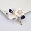 Elegant Crystal Shell Plum Blossom Brooch Pin for Women