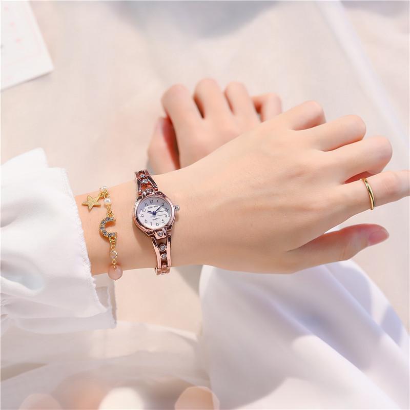 Gold Metal Bracelet Watch Female Student High Value Small Dial Fashionable Decoration Small Exquisite Simple