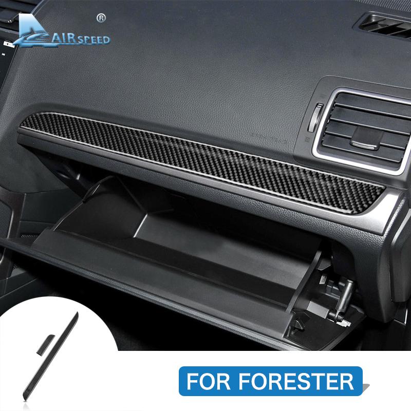 Real Carbon Fiber Sticker For Subaru Forester 2013 2014 2015 2016 2017 2018 Car Center Console Copilot Storage Box Interior Trim