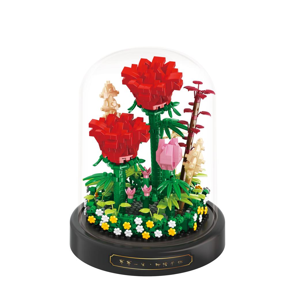 Christmas gift Micro Flower Building Blocks Mini Bricks Particles Eternal Life Flowers Home Decoration Assembling Puzzle Toy kid