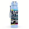 1PC It Is My 6th Birthday Modern Race Car 750ml Color Plastic Water Bottle Leakproof Flip Straw Lid For Sports Office Home Use