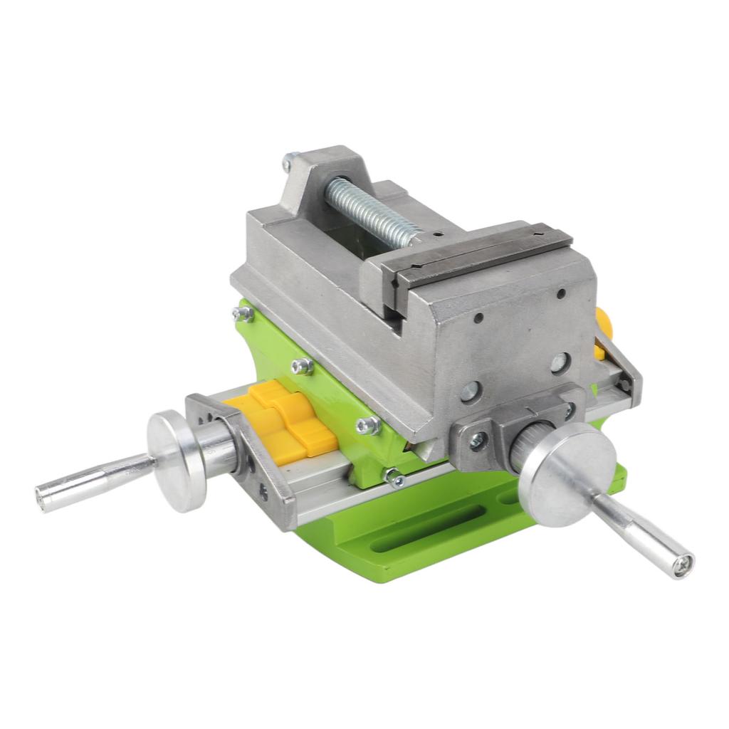 3 Inch Drill Press Vise 2 Way Movement Aluminum Alloy Cross Sliding Flat Vise for Bench Drilling
