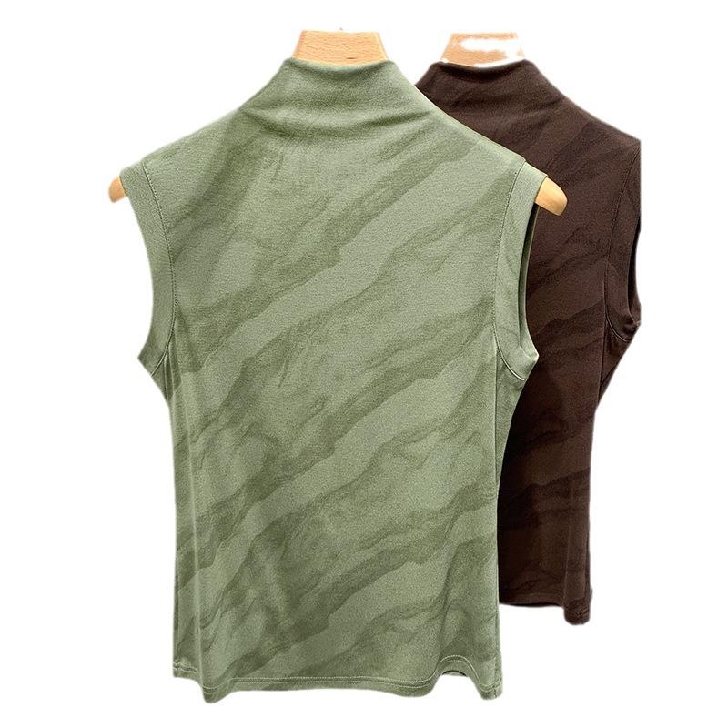 Semi-turtleneck Vest with New Women's Clothing Retro Shirt Temperament Vest Sleeveless Top