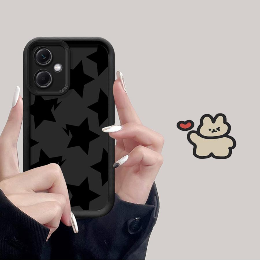 Black White Stars Lichee Pattern Phone Cover Case for Xiaomi Poco F8 C61 X3 Pro C51 X3 NFC C50