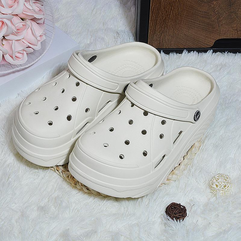 Thick Soled Perforated Shoes, Beach Shoes, Fashionable Shoes, Indoor Home Slippers