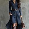 2026 New French Suede High-waisted Cake Dress with Belt