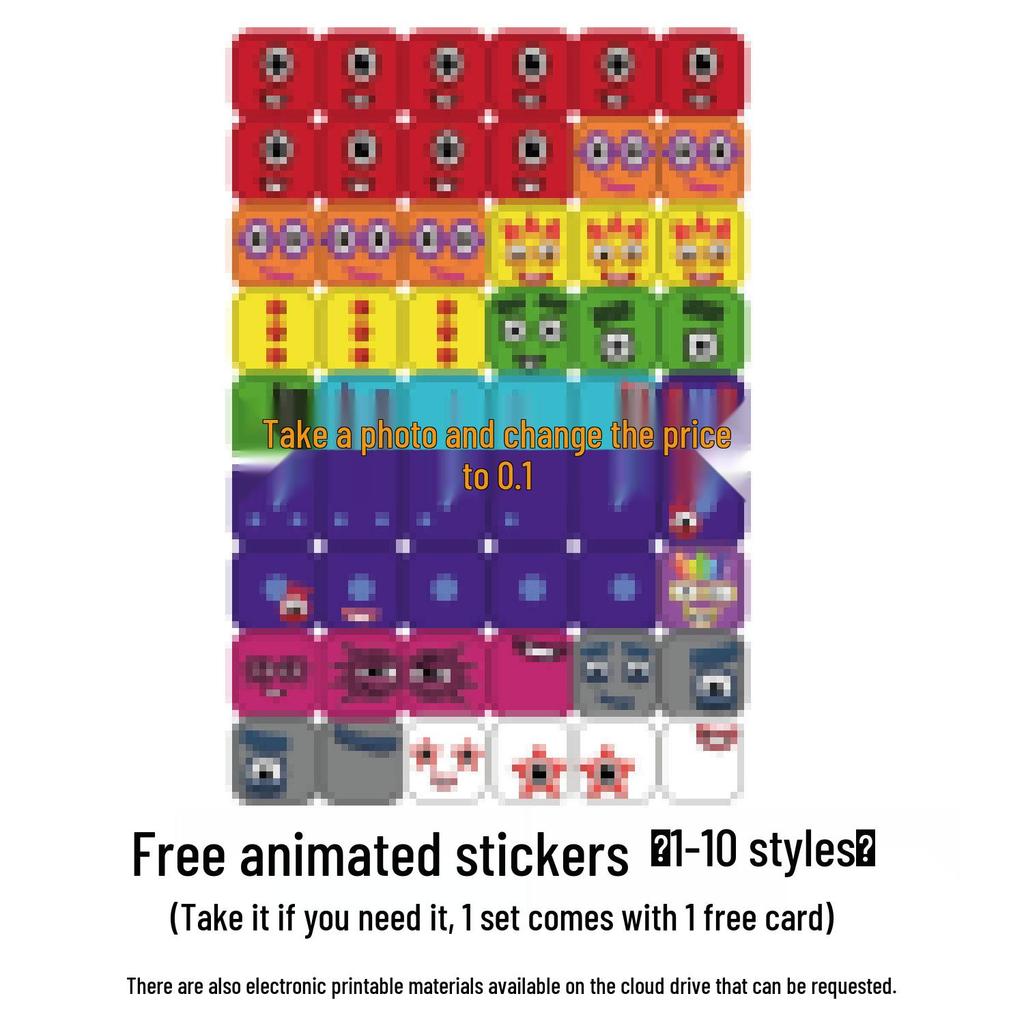 100-Piece Interlocking Square Math Blocks Set - Educational Toy for Kindergarten