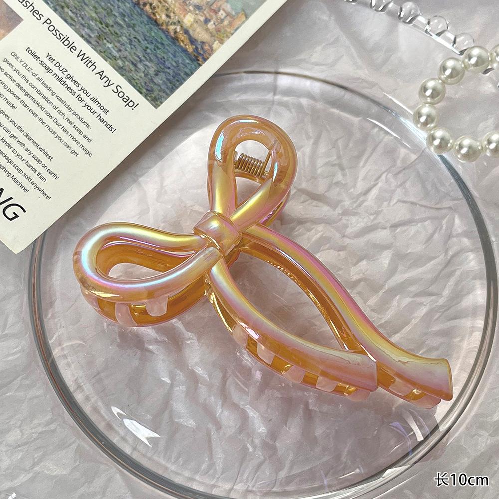 Bow Transparent Hair Clip Women's Jelly Color Shark Clip Dazzling Fashion Hair Accessories