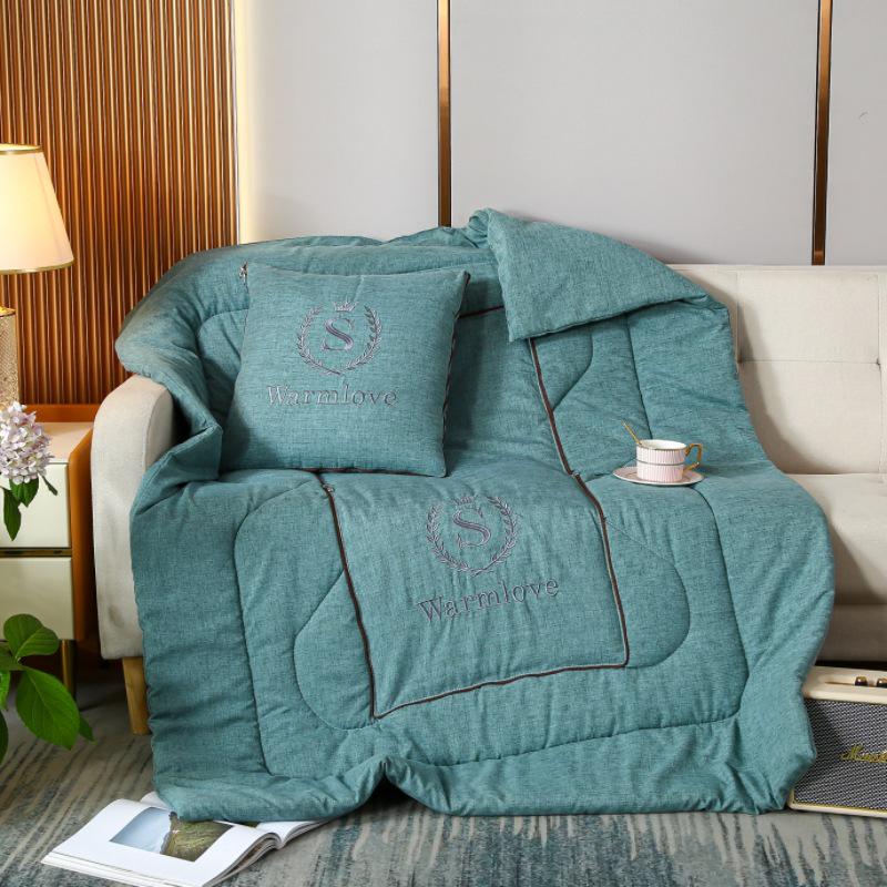 Four Seasons Pillow Blanket: Dual-Use Backrest Cushion for Car, Office & Bedside