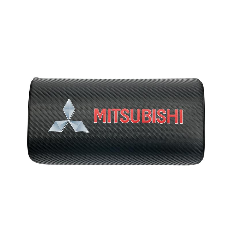 

New Arrival 1pcs Mitsubishi Pu Leather Single Headrest Car Both Side Neck Pillows For Asx Lancer Outlander Pajero Ralliart