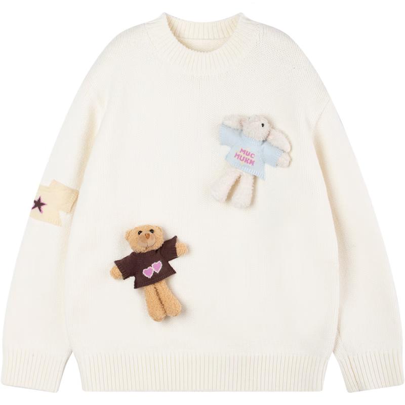 

Mucmukn Girls Anti-Pilling Sweater with Detachable Plush Toy 140