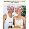 2Pack Women Satin Bonnet Silk Hair Reversible Bonnets Hair Wrap for Sleeping Cap with Tie Band