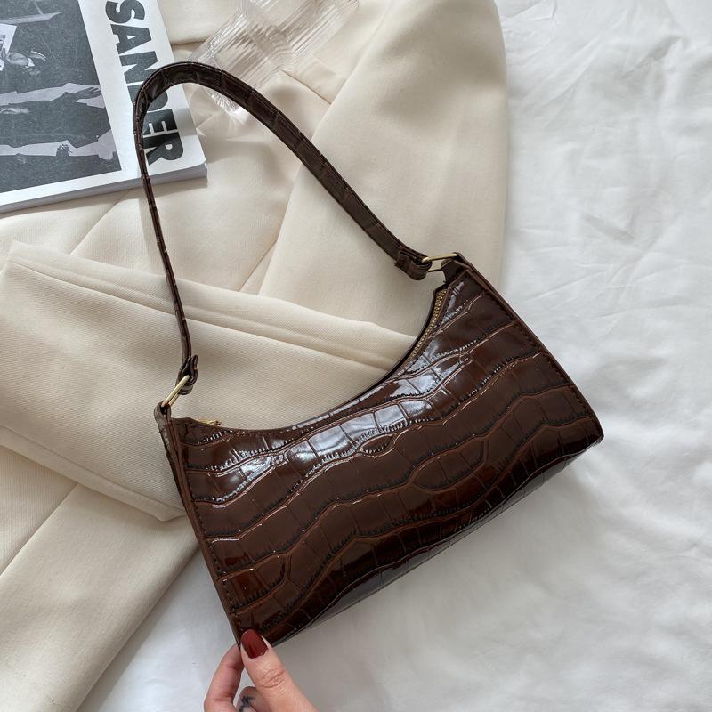 Solid Color Pu Leather Women'S Underarm Bag For Female Retro Casual Shoulder Bag Tote Clutch Purse Banquet Handbag