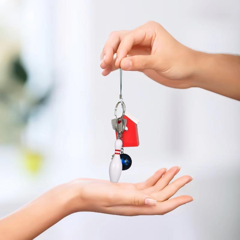 Bowling Pin Keying Car Key Chain Bowling Hanging Ornaments Keychain Sport Keychain Bag Pendant Keychain