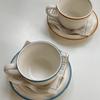 Vintage Mug Color Coil Ceramic Coffee Cup and Plate Set Latte    Cute  Tea