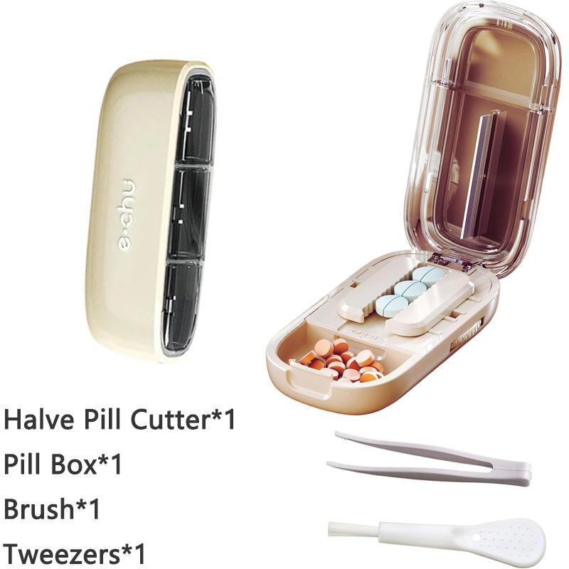 PillenSchneider Mit Unsichtbarer Aufbewahrungsbox Tragbar 2 In 1 Mini MedikamentenTablette Medizin Klein Kleine Medizinbox Gesundheitswesen Pillen Etui