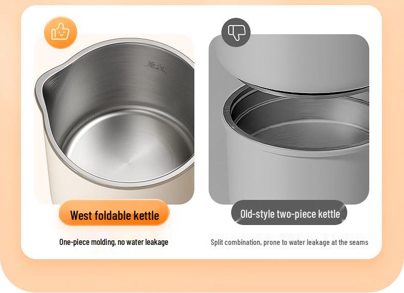 Xi Ke Portable Folding Electric Kettle - Stainless Steel Travel Hot Water Kettle for Business Trips & Dorms