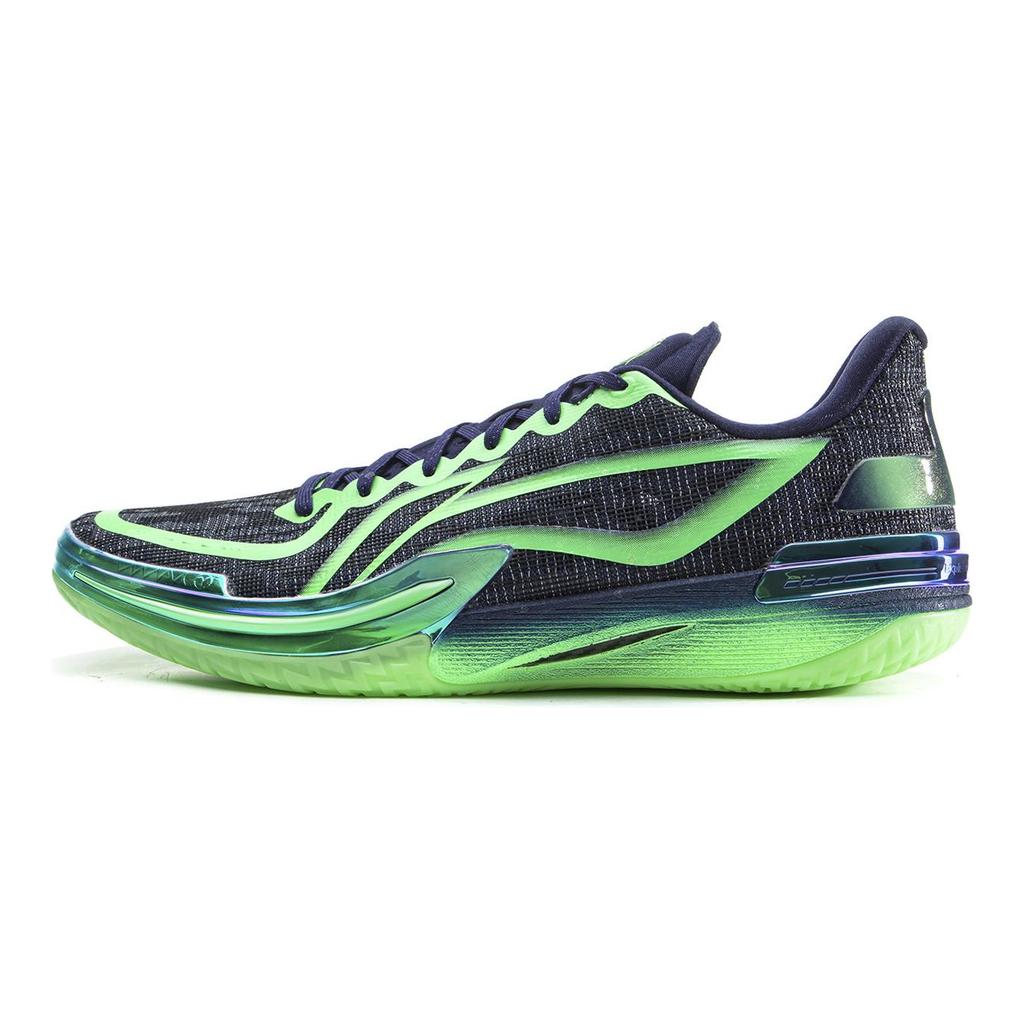 Li Ning Gamma Basketball Shoes Men's Low Top Black Green ABAV035-25