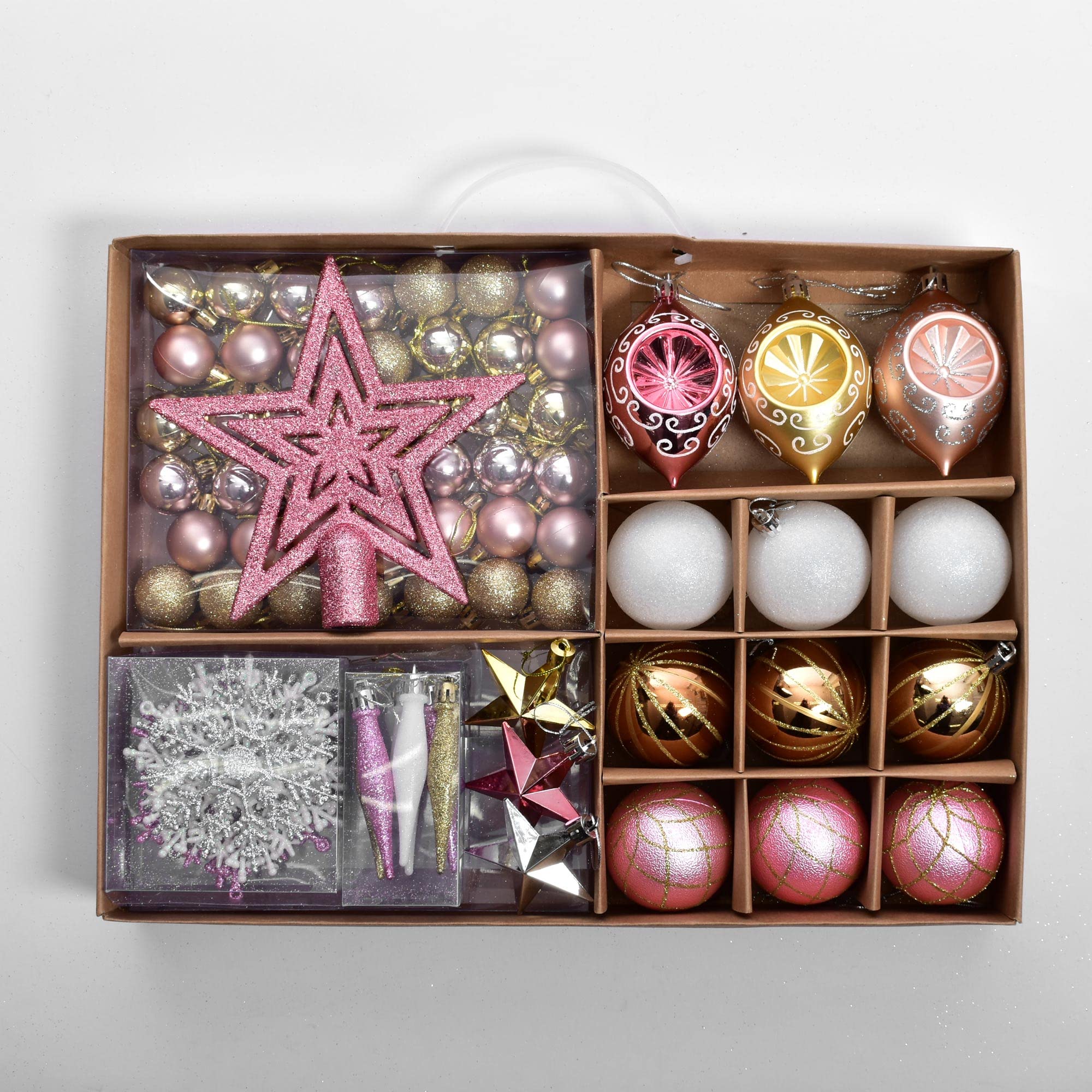 

Jules Enkeli Christmas Tree Set of Gold and Silver Ornaments, 70,