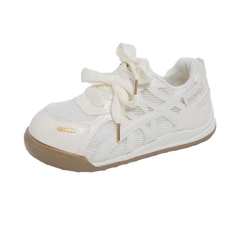 Thick-soled Mesh Breathable Forrest Gump Shoes Women's Summer 2025 New Lace-up Single Shoes Casual Height-increasing Versatile Sports Shoes