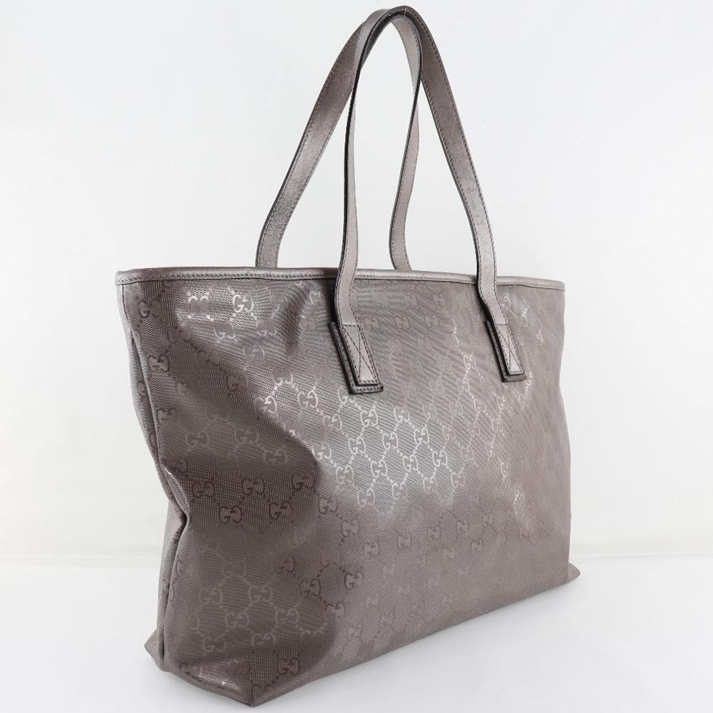 GUCCI Tote Tote Bag 211137 GG implementation Silver PVC coated canvas Women Used