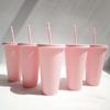5pcs Tumblers With Lids And Straws Reusable Plastic Cups Iced Coffee Large Water Bottle Party Cold Mug Summer Drinkware