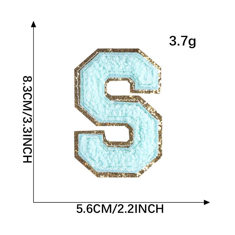 Embroidery Label Towel Embroidery Colored English Letter Patch Clothing Accessories Gold Edge Sticker Embroidery Chenille Embroidery Cloth Sticker