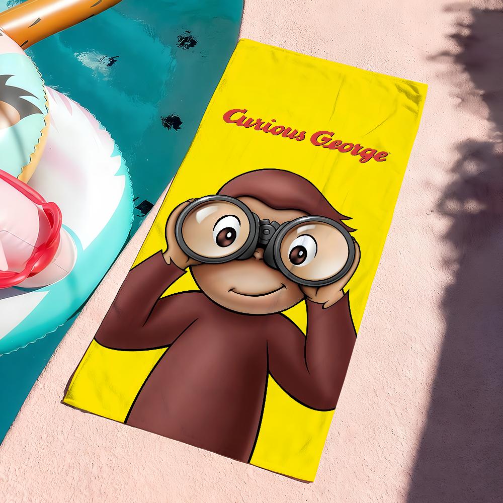 Animated Movie C-Curious-George Towel Soft Pool Gift For Travel Gym Shower Camping Quick Dry Sports Large Beach Towels