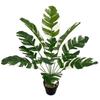 Artificial Bird of Paradise & Banana Leaf Bouquet - 18-Head Green Potted Plant for Garden Décor