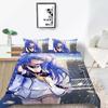 3D Animation Bishōjo Bedding Set, Curtilage Male Room Duvet Cover 2/3 Pieces, Anime Beautiful Woman DE135 * 200 Full Size Soft Home Decoration