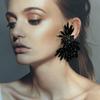 Luksusowe Kolczyki Skrzydła Kłosy Pszenicy z Pełnymi Diamentami Wykwintna Elegancja Temperament Moda Styl Celebrytki