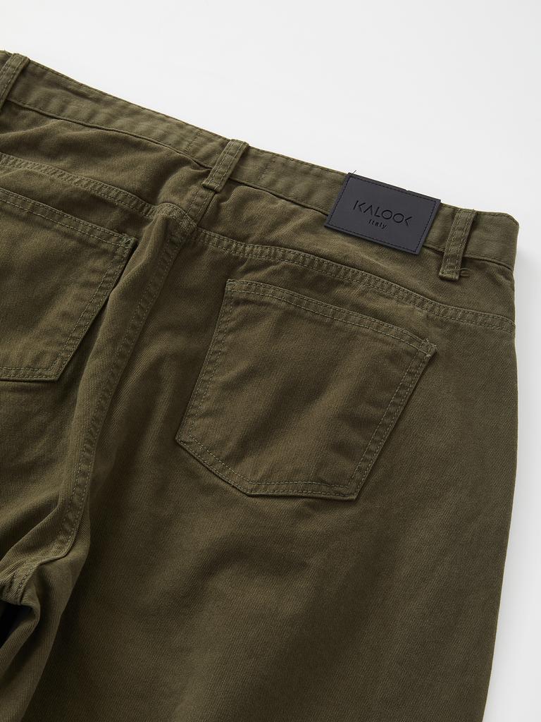 IKALOOK Spring/Autumn Loose Fit Double-Pleat Washed Pants Dpt114
