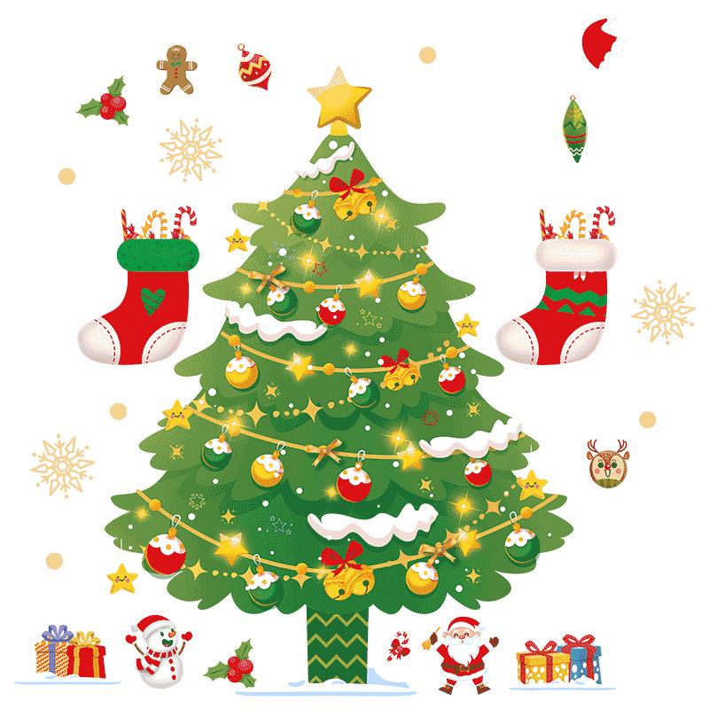 Santa Claus Christmas Window Cling Stickers for Tree and Scene Decoration