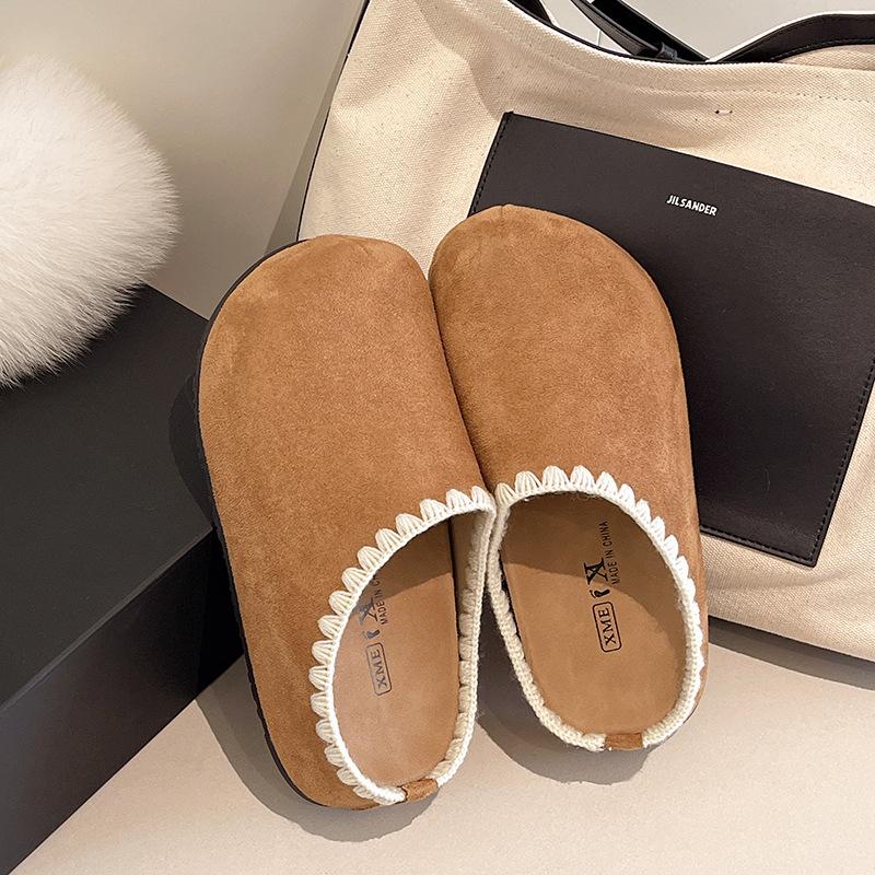 Modische einfarbige Baotou Boken Schuhe Damen Herbst 2025 neue dicksohlige erhöhende Halbpantoffeln vielseitige lässige Damenschuhe