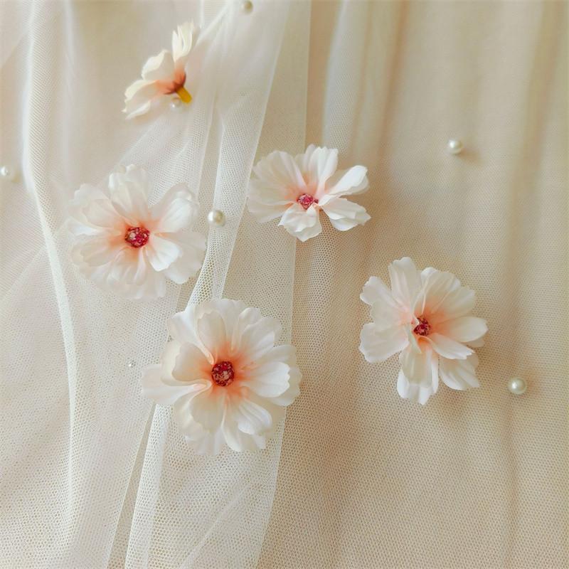 50 Pieces/pack Artificial Flower Small Flower Head Hairpin Flower Fake Flower Head Small Daisy Flower Head French Small Daisy Flower Head Grass Hat