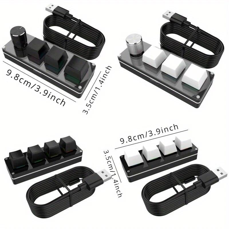 1pc USB Programmierung Makro Benutzerdefinierte Knopf Tastatur RGB 3 Tasten + 1 Knopf / 4 Tasten Kopieren Einfügen mini Taste Gaming Tastatur Mechanisch