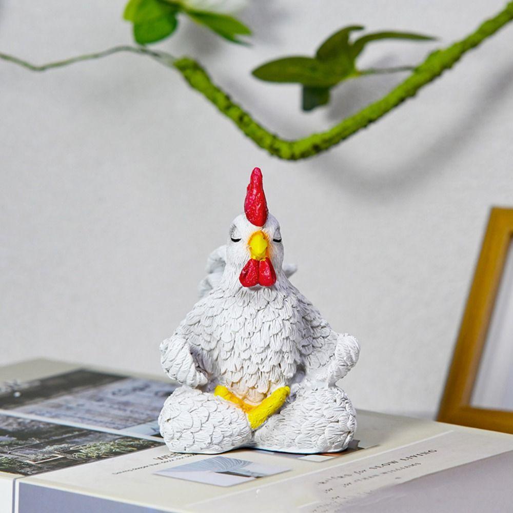 

Resin Cow Ornament Cartoon Animal Sculpture Crafts Rooster Statue Office Cow