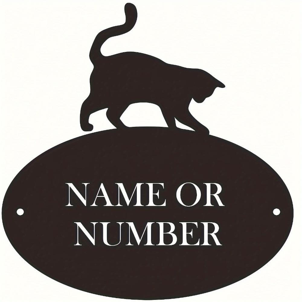 Metal Sign Cat Silhouette Wall Art Customizable Front Door Living Room Decoration Gift