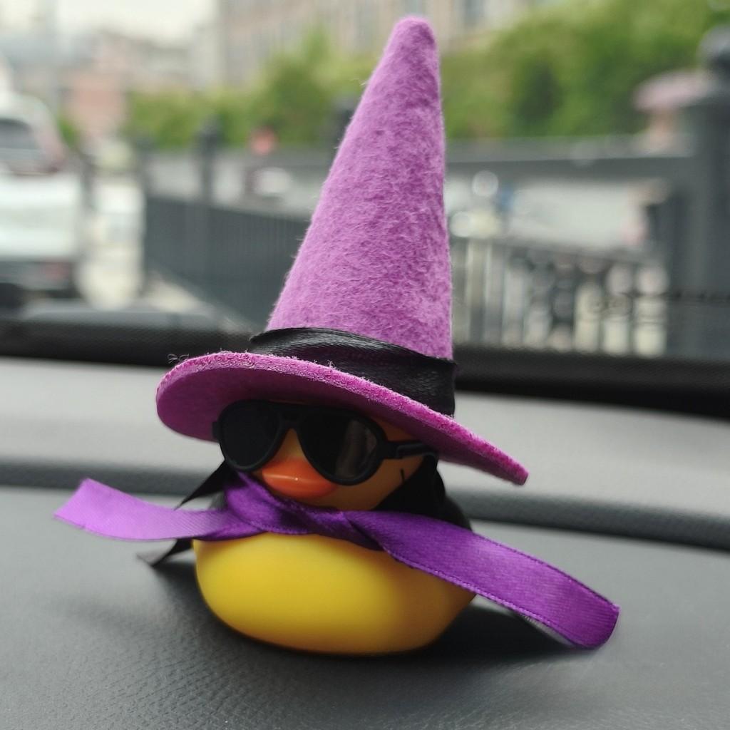 Car Decor Small Yellow Duck With Harry Potter Broomstick For Cabin Interior