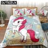 Unicorn Duvet Cover Set Cartoon Bedding Set Pink Unicorn Beds Set Home Textiles Microfiber Bedspread For Girls Kids Rainbow