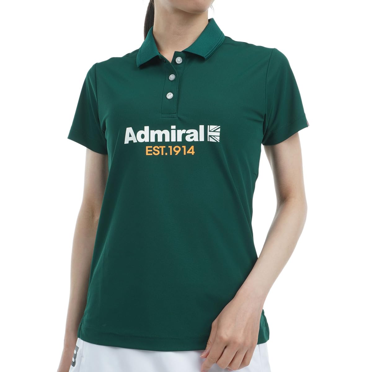 

Женская классическая футболка-поло Admiral Golf из переработанного пике с логотипом ADLA410, темно-зеленая