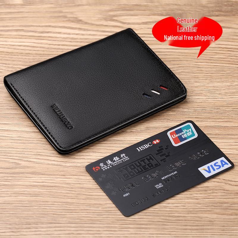 King Paul Ultra-Dünne Herren-Rindsleder-Geldbörse mit Münzfach und Geschenkbox