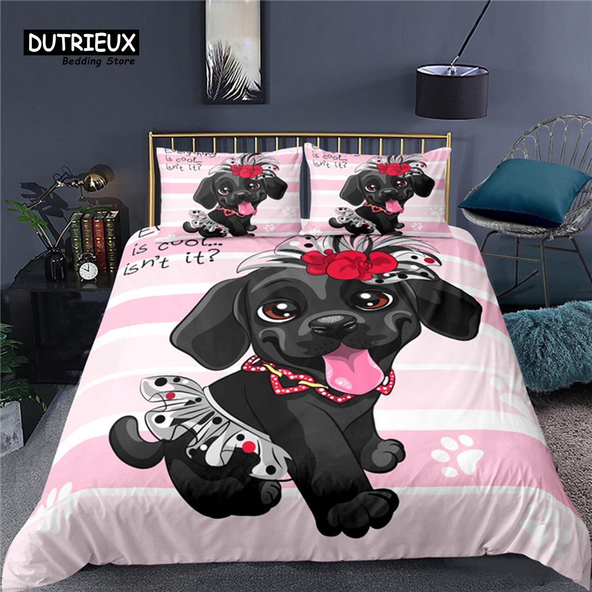

Comforter Home Textile Luxury 3D Couple Dog Bedding Set Comfortable Kids Bedding Set Queen And King Eu/Us/Au/Uk Size Comforter (quilt)-EU Single(135*200cm)3pcs