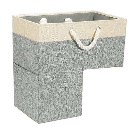 

Лестничная корзина с ручками для книг, сумка для хранения одежды, игрушки, складная большая вместительная детская сумка для хранения мелочей, хранение на ступеньках серый