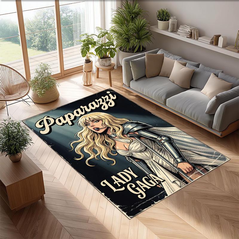 Soft Crystal Velvet Floor Rug,Lady Gaga Anti Slip Decorative Carpet, Plush Area Mat For Indoor Home Decoration