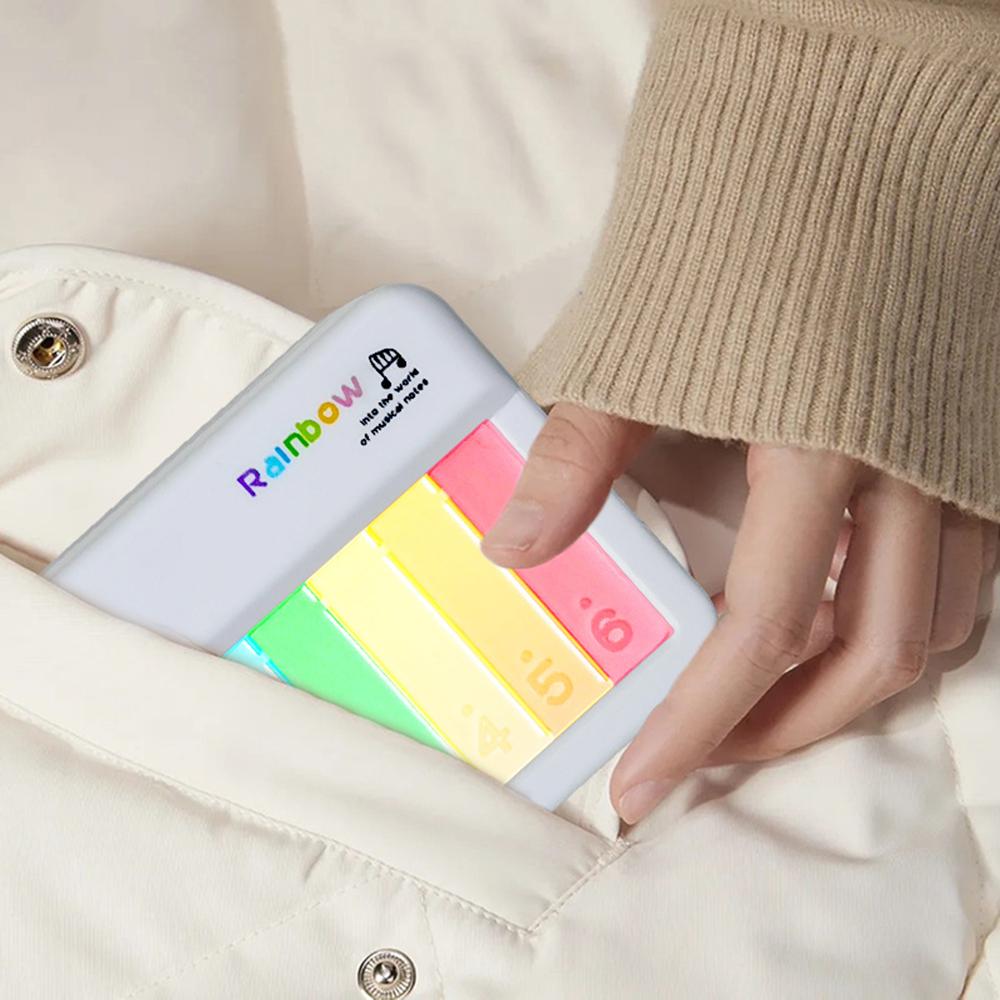 Rainbow Flashing Piano Toys Electronic Music Toys with 5 Instruments 13 Melody Portable Keyboard Toys Educational Toys for Kids