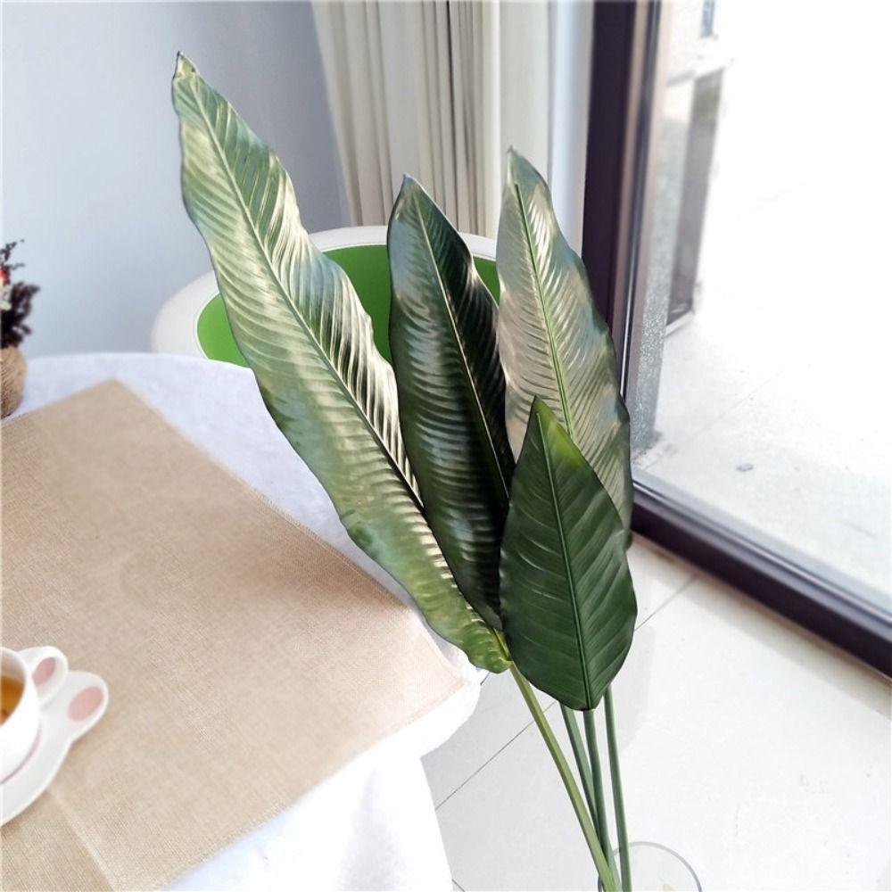 Plastic Artificial Large Banana Leaf Tropical Plants Fake Plants  Wedding Hotel Decor
